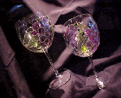 custom painted wine goblets with grape design